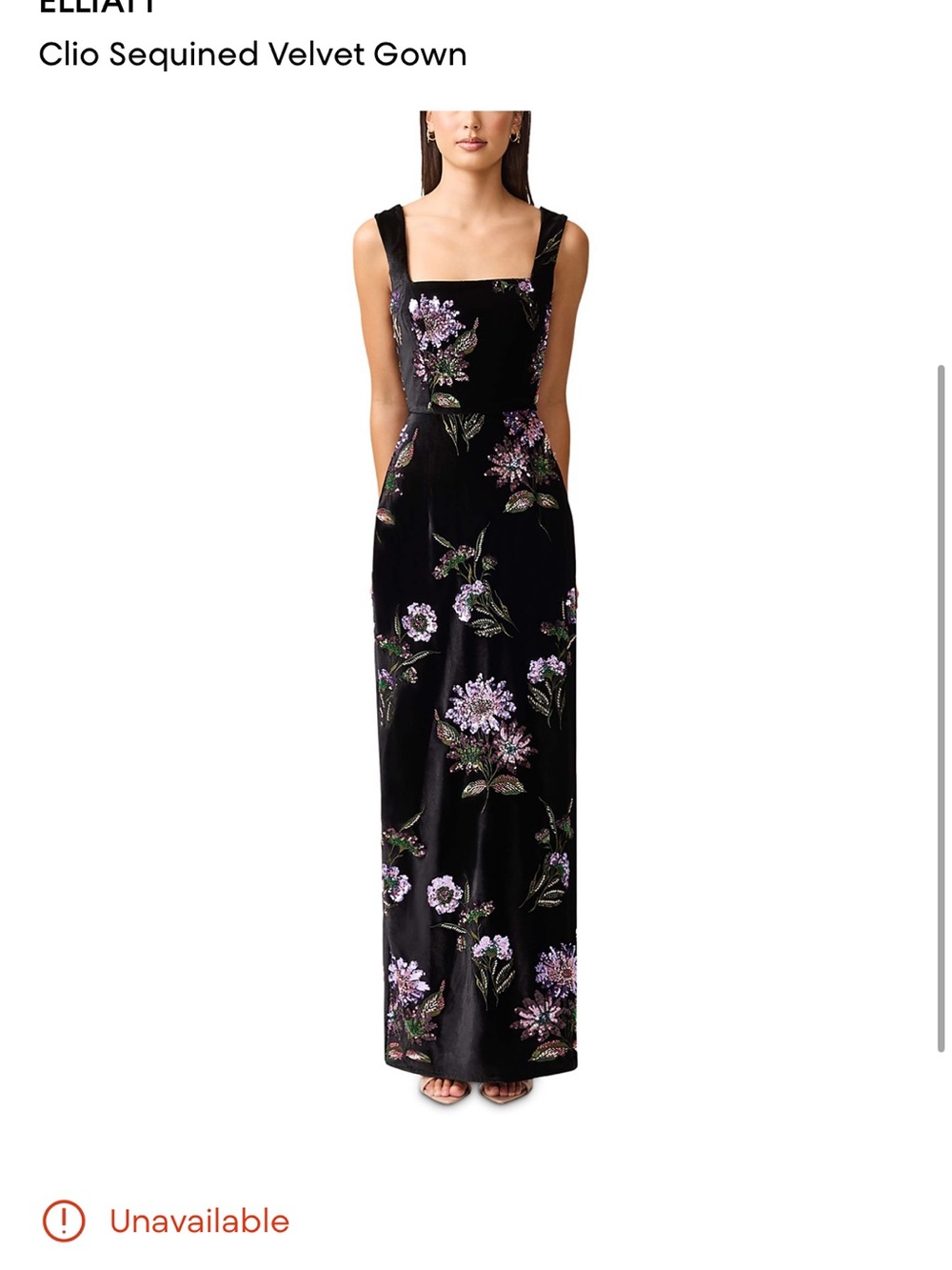 Elliatt Clio Sequined Velvet Gown